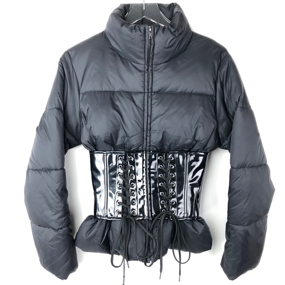 bustier puffer coat